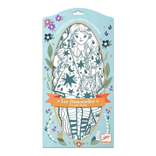 Fashion Coloring Book – Ladies & Friends Theme By Angèle, Illustrated Line Art 1