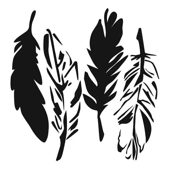 Feather-Themed Stencil – 6 X 6 Inch Design 1