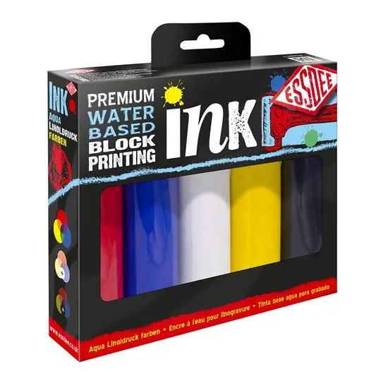 Five-Color Block Printing Ink Set – 100 Ml Bottles Each 1