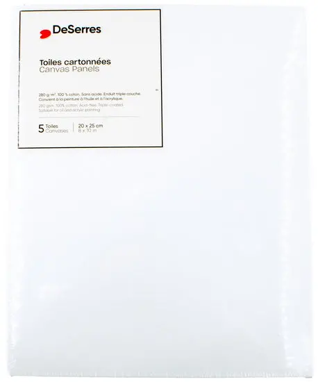 Five-Piece Canvas Board Set – 8 X 10 Inches, Primed For Acrylic Or Oil 1