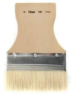 Flat White Hog Bristle Brush – #4 Size, Short Handle, Traditional Oil/Watercolor Use 1