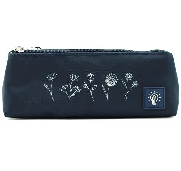 Floral-Print Blue Pencil Case For Artists & Students 1