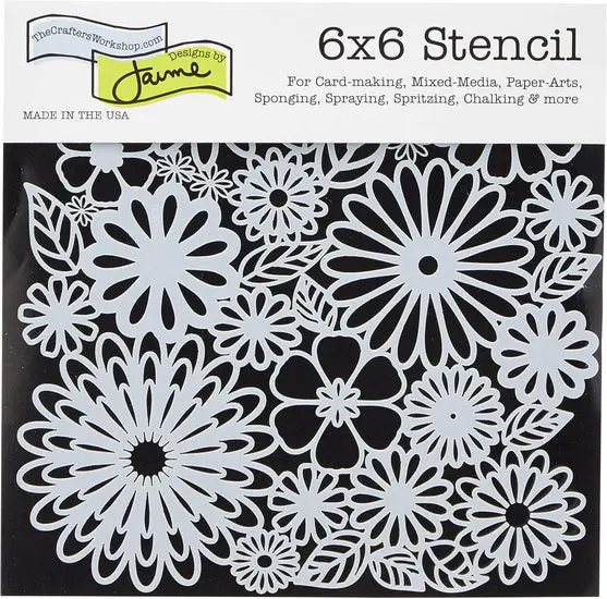 Flower Frenzy Stencil Set – 6 × 6 Inch Reusable Design Template 1