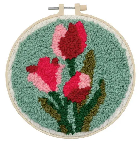 Flower-Themed Punch Needle Embroidery Kit – Complete Beginner Set 1