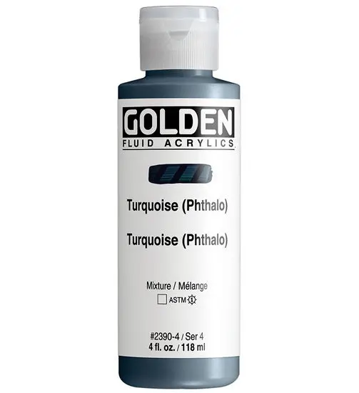 Fluid Acrylic Paint – Phthalo Turquoise, 4 Oz (118 Ml) 1