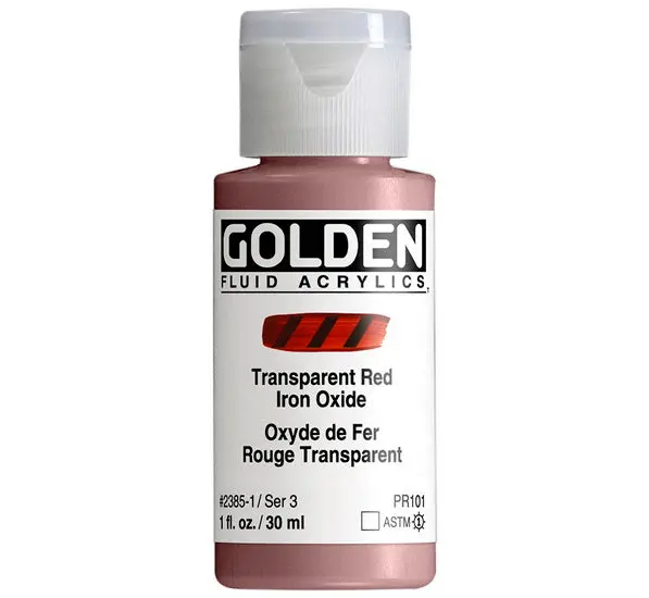 Fluid Acrylic Paint – Transparent Red Oxide, 1 Oz, Series 3 1