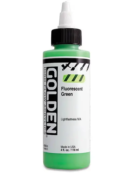 Fluorescent Green Acrylic High-Flow Paint – 4 Oz (Series 5) 1