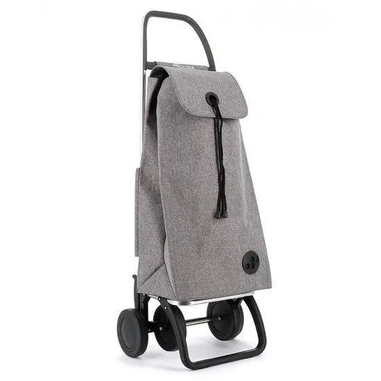 Four-Wheel Shopping Trolley – Tweed Grey Foldable Utility Cart 1