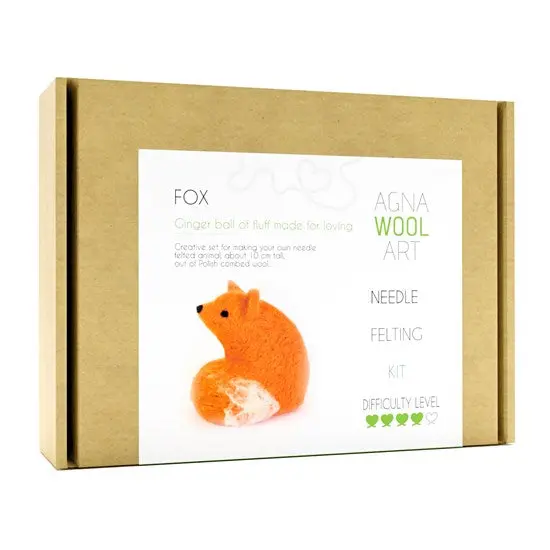 Fox Needle Felting Craft Kit With Wool And Tools 1