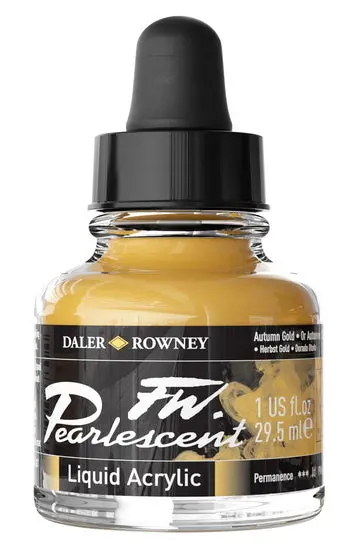 Fw Pearlescent Acrylic Ink In Autumn Gold – 29Ml Vibrant Finish 1