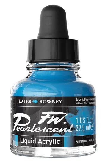 Fw Pearlescent Acrylic Ink In Galactic Blue (29Ml) 1