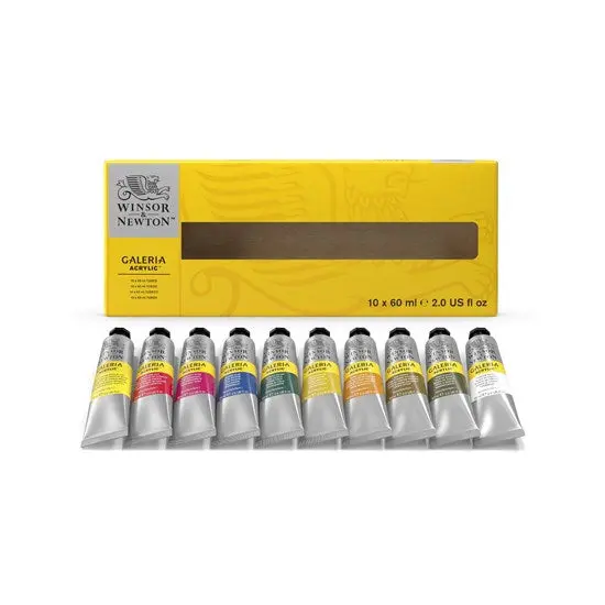 Galeria Acrylic Paint Set – 10 X 60 Ml Tubes, Versatile Student-Grade Colors 1