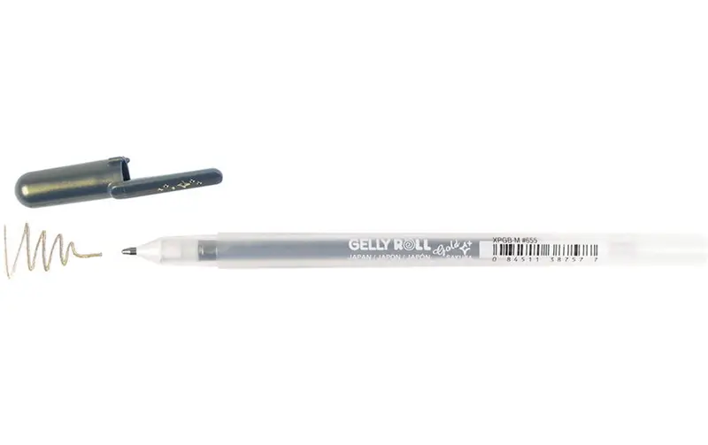 Gelly Roll Gel Pen – Gold Shadow Ink, 0.7 Mm Tip, Black Barrel 1