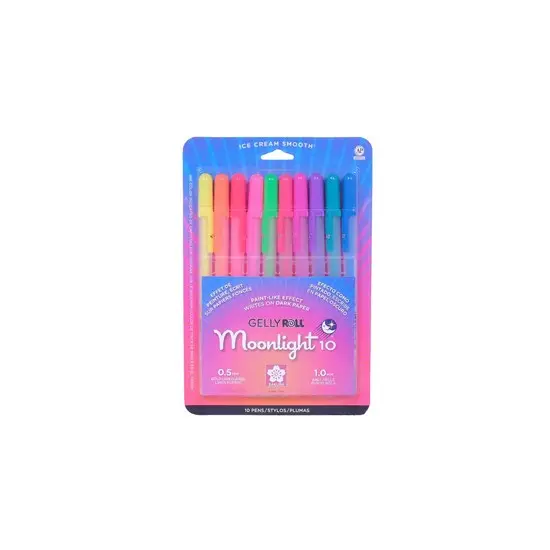 Gelly Roll Moonlight Gel Pen Set – 10-Pack, 0.5 Mm Fine Tip Assorted Colors 1