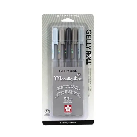 Gelly Roll Moonlight Gel Pen Set – 5-Pack In Gray Tones 1