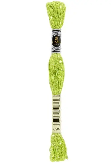 Glitter Embroidery Floss In Light Parrot Green – Metallic Thread 1