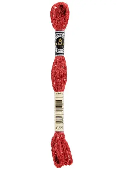 Glitter Embroidery Floss – Metallic Red Thread 1