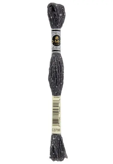 Glitter Embroidery Floss – Very Dark Pewter Grey 1