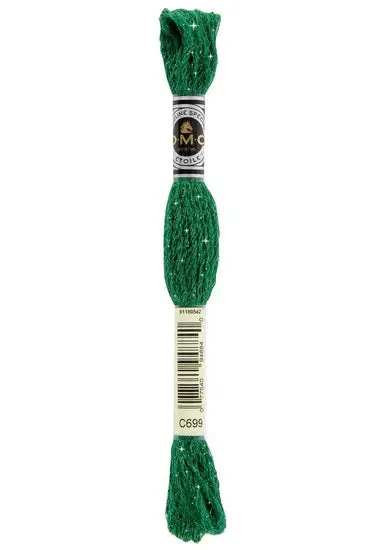 Glitter Embroidery Floss – Vibrant Green Metallic Thread For Hand Stitching 1