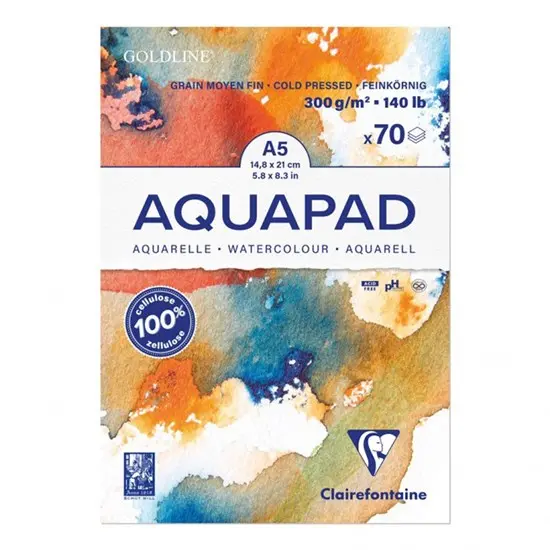 Glued Aquapad Watercolor Notebook – Cold Press, 5.8 X 8.3 Inches (Lay-Flat Binding) 1