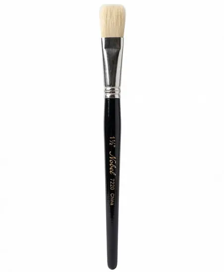 Goat Hair Paintbrush – 1.5" Flat Brush For Blending & Washes 1