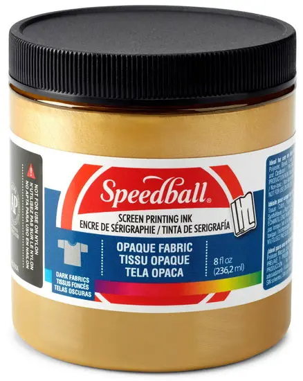 Gold Fabric Screen Printing Ink – Textile-Safe, 8 Oz 1