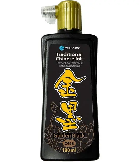 Golden Black Chinese Ink – 180 Ml Bottle 1