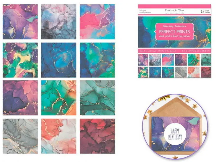 Golden Lining Paper Pad – 6X6 Inches, 24 Sheets 1