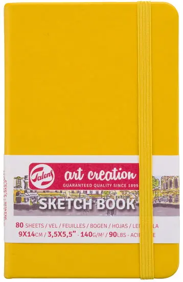 Golden Yellow Sketchbook – 9 × 14 Cm Pocket-Sized Art Journal 1
