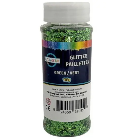 Green Craft Glitter Tub – 112G Fine Metallic Sparkle 1