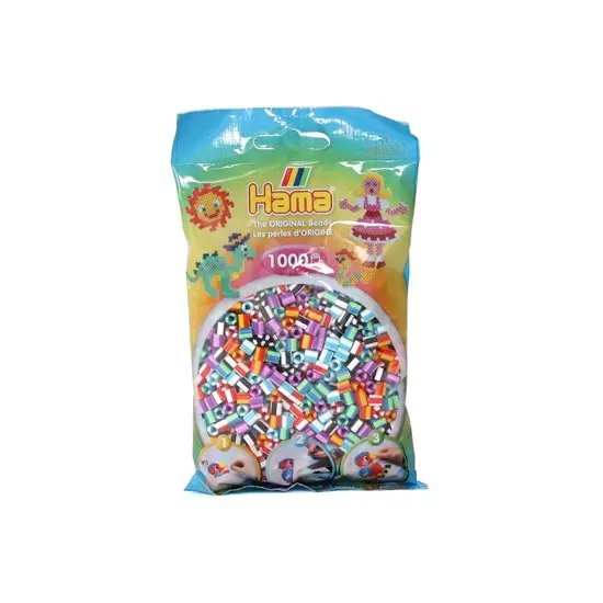 Hama Beads Assortment – 1000 Multicolored Striped Mini Pegs 1