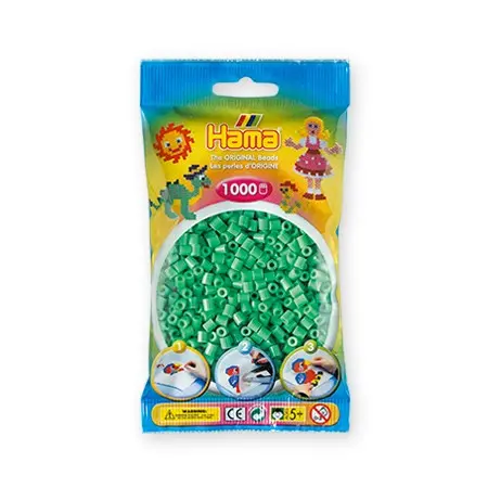 Hama Midi Beads – Light Green, 1,000-Pack 1