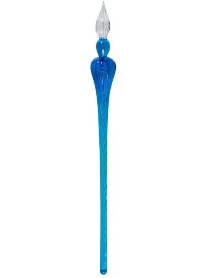Hand-Blown Glass Dip Pen In Navy Blue 1