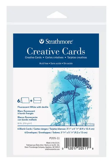 Handcrafted Creative Greeting Cards – Fluorescent White, Rough-Edge Finish, 3.5×5 Inches (Pack Of 6) 1