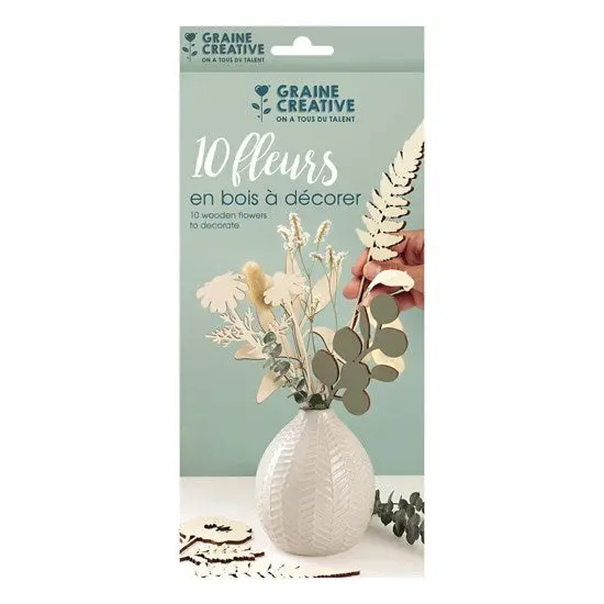 Handcrafted Wooden Decorative Flowers – 24 Cm Diy Craft Set 1