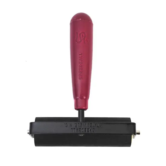 Hard Rubber Linocut Brayer With Wooden Core, 4-Inch Roller 1