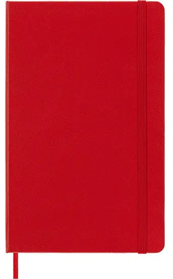 Hardcover Ruled Classic Notebook – Scarlet Red Cover With Centimeter Grid 1