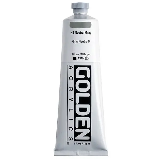 Heavy-Bodied Acrylic Paint In Neutral Gray #5 – 5 Oz Tube 1