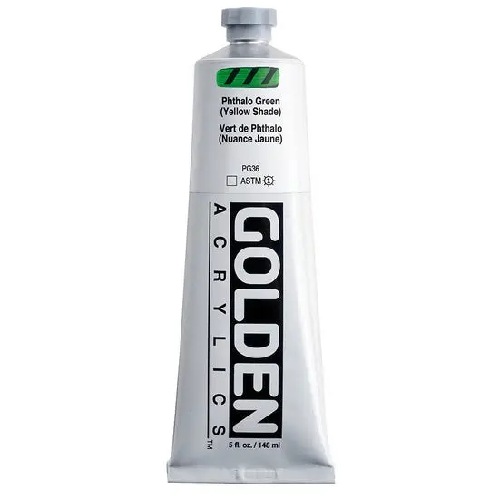 Heavy Body Acrylic In Phthalo Green (Yellow Shade) – 5 Oz Tube (S4) 1