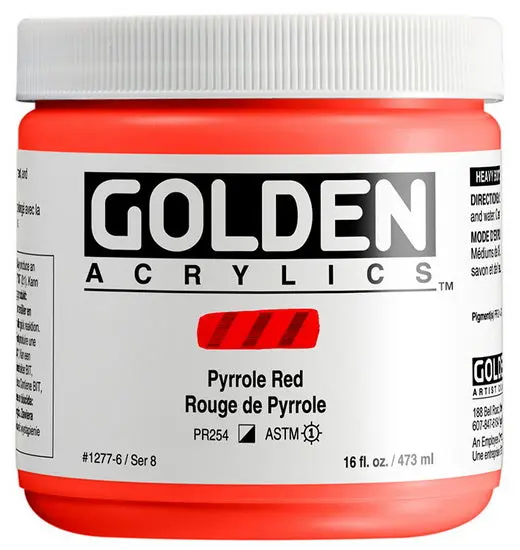Heavy Body Acrylic Paint – 16 Oz – Pyrrole Red (Series 8) 1