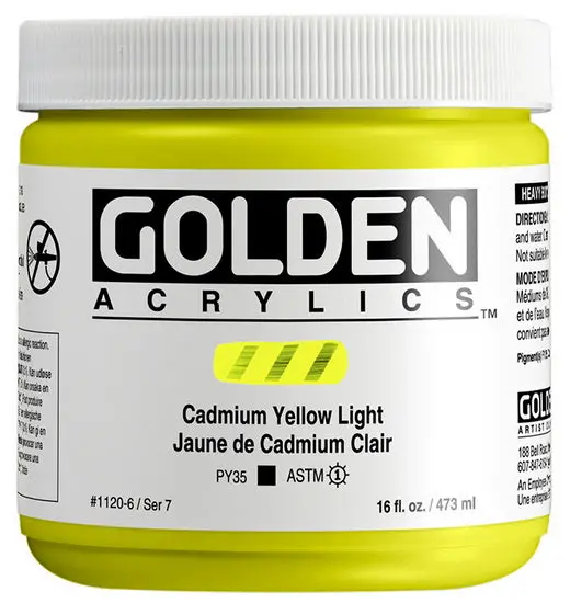 Heavy Body Acrylic Paint – Cadmium Yellow Light Hue, 16 Oz (S7 Series) 1