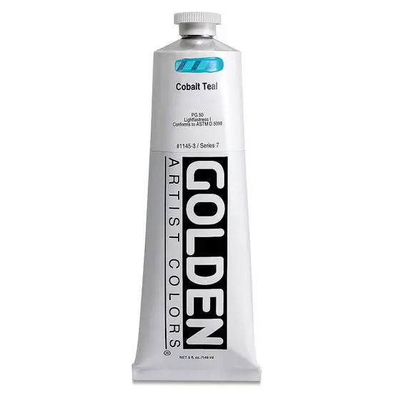 Heavy Body Acrylic Paint – Cobalt Teal, 5 Oz Premium Pigment (Series 7) 1
