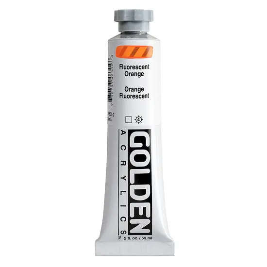 Heavy Body Acrylic Paint – Fluorescent Orange (2 Oz) 1