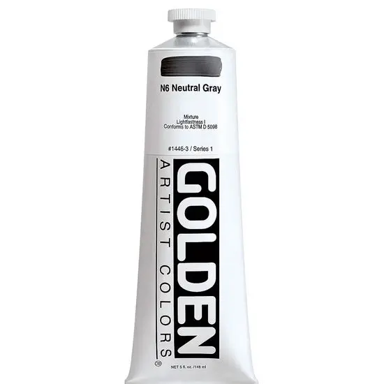 Heavy-Body Acrylic Paint In Neutral Gray #6 – 5 Oz (Series 1) 1