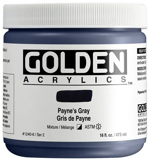 Heavy-Body Acrylic Paint – Payne’S Gray, 16 Oz (Series 2) 1
