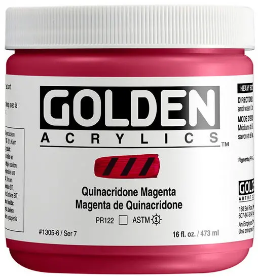 Heavy-Body Acrylic Paint – Quinacridone Magenta, 16 Oz (Shade S7) 1
