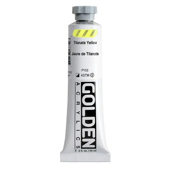 Heavy Body Acrylic Paint – Titanate Yellow, 2 Oz Tube 1