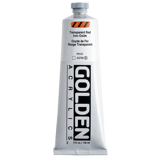 Heavy Body Acrylic Paint – Transparent Red Iron Oxide, 5 Oz 1