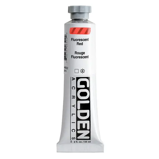Heavy-Body Fluorescent Red Acrylic Paint (2 Oz, Series 5) 1