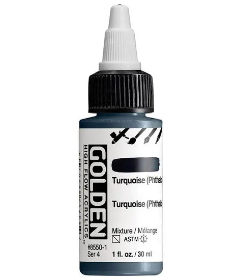 High-Flow Acrylic Paint In Phthalo Turquoise – 1 Oz (Series 4) 1